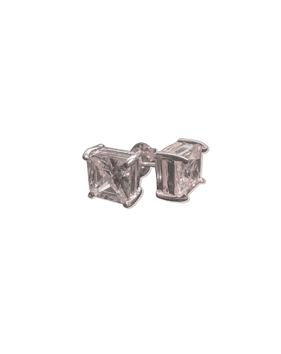 Aros de Plata 925 con Circón Cuadrado