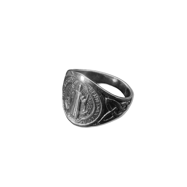 Anillo de Plata 925 Medalla San Benito 2