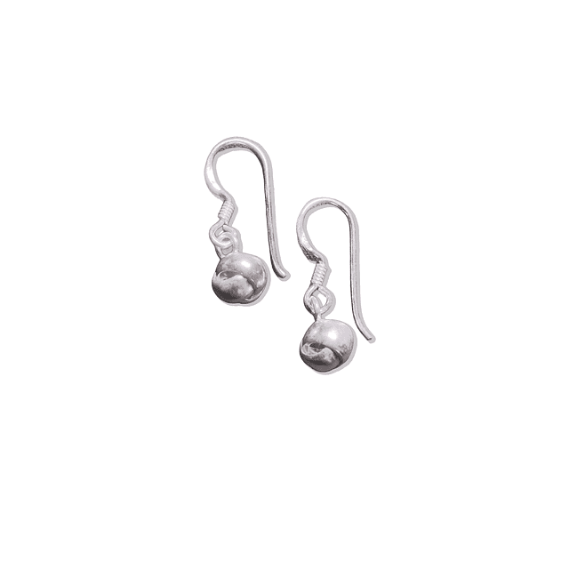 Aros de Plata 925 Bolita Nudo Colgante