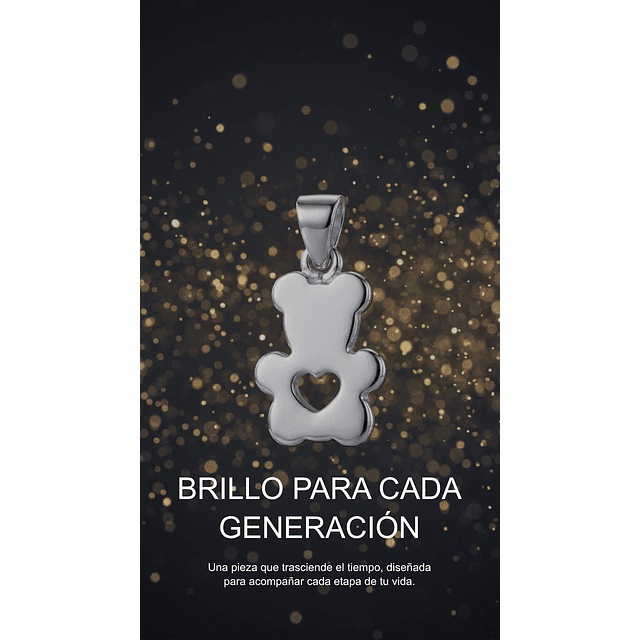Colgante Osito con Corazón en Plata 925 2