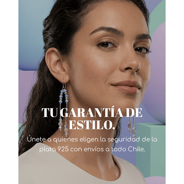 Aros Colgantes De Plata Celestes 5
