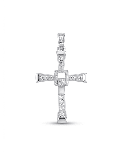 Colgante Cruz Estilo Toretto con Piedras Blancas