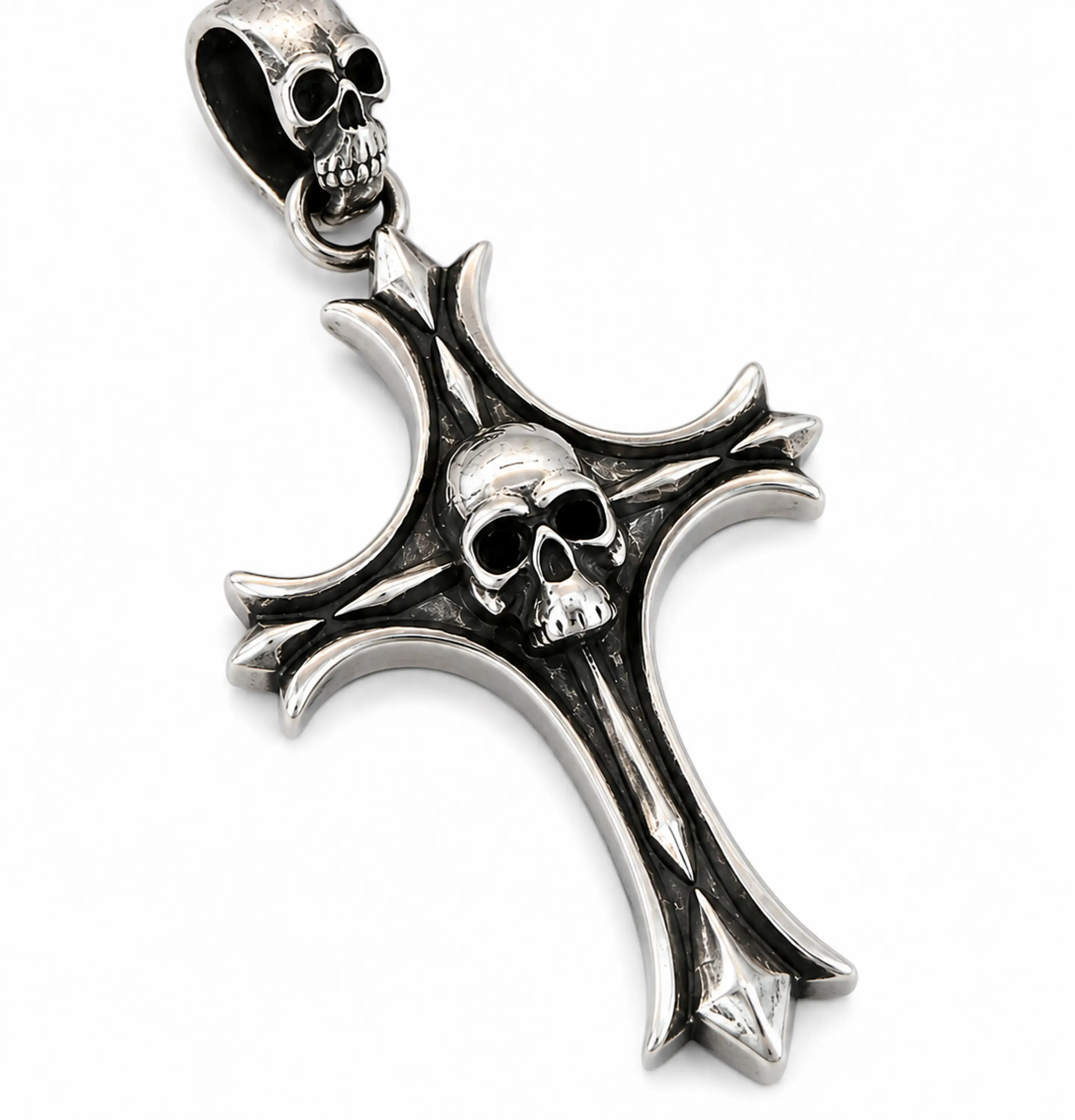 Dije Cruz Gótica Skull 2