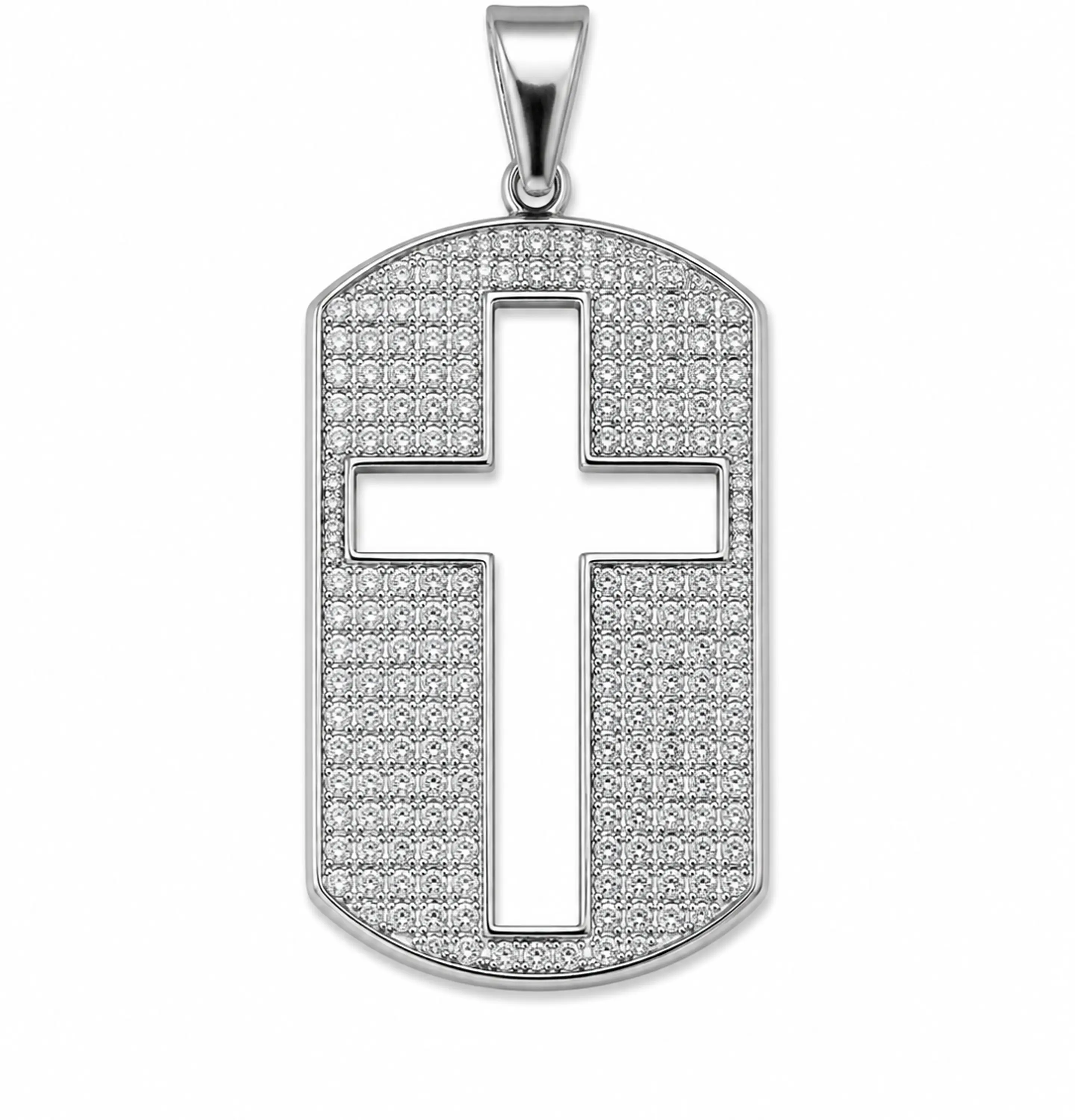 Dije Placa Cruz Pavé 1