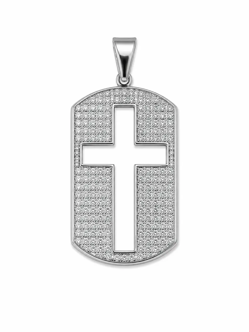 Dije Placa Cruz Pavé 1
