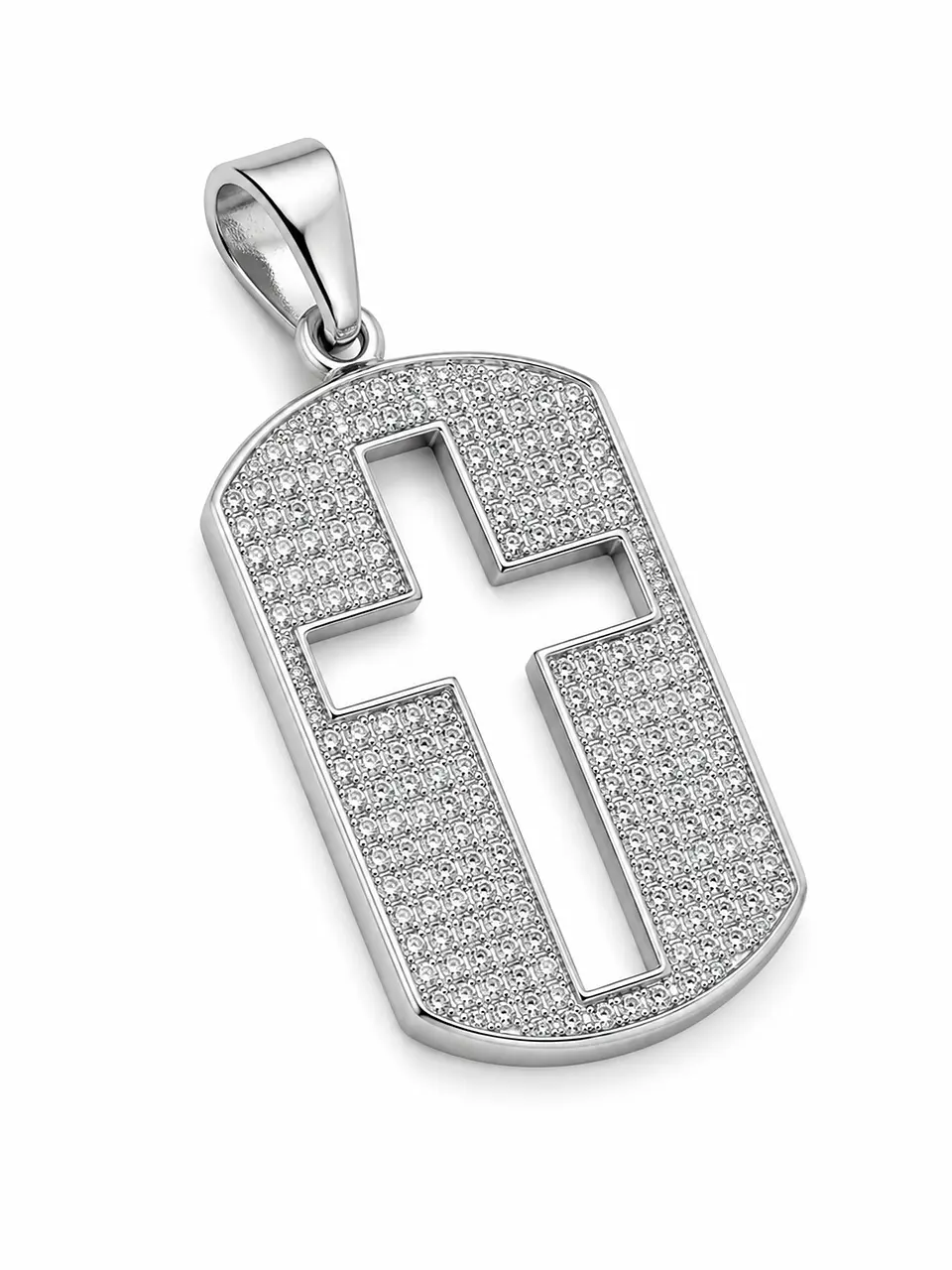 Dije Placa Cruz Pavé 2