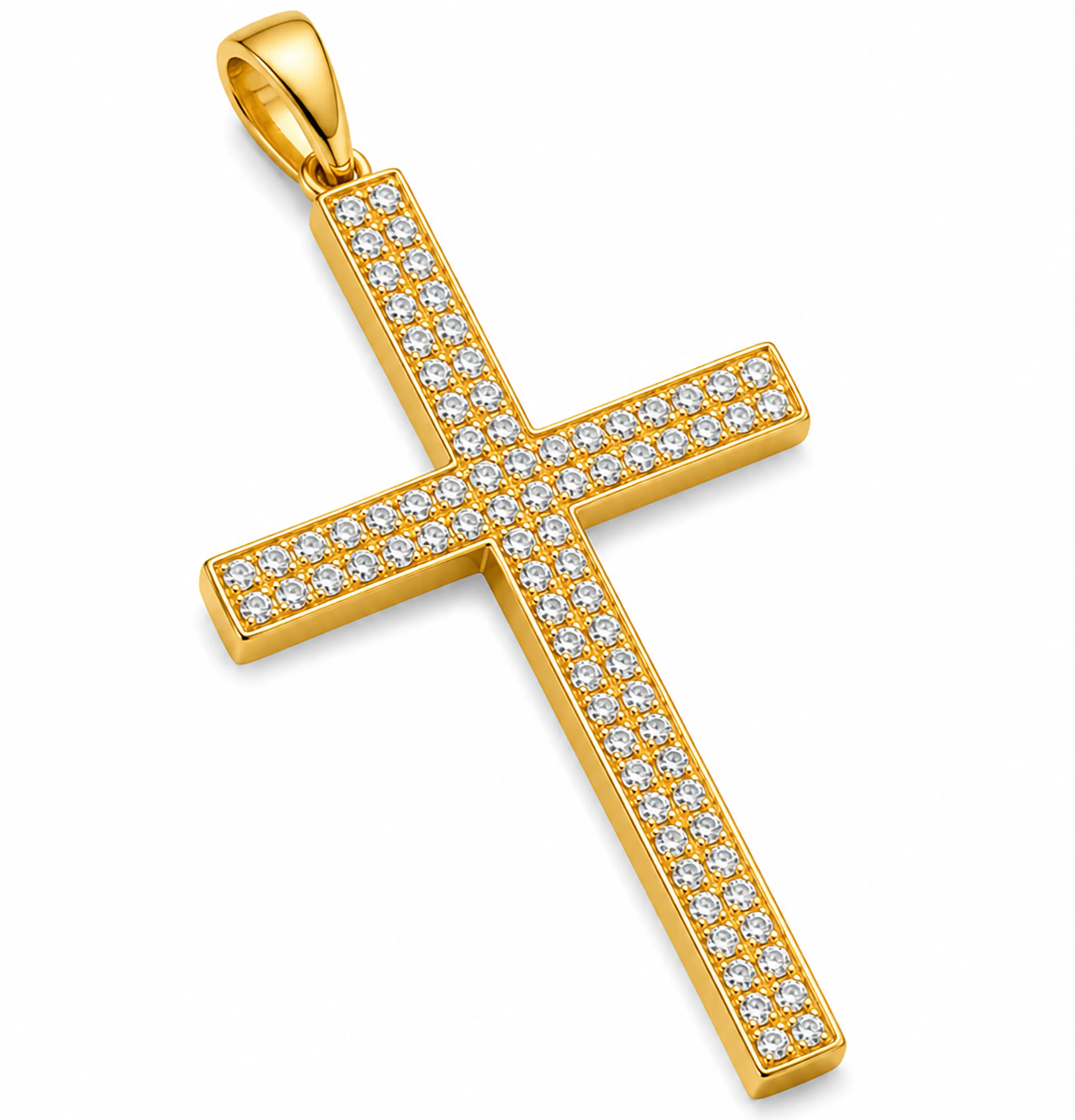 Dije Placa Cruz Pavé 2