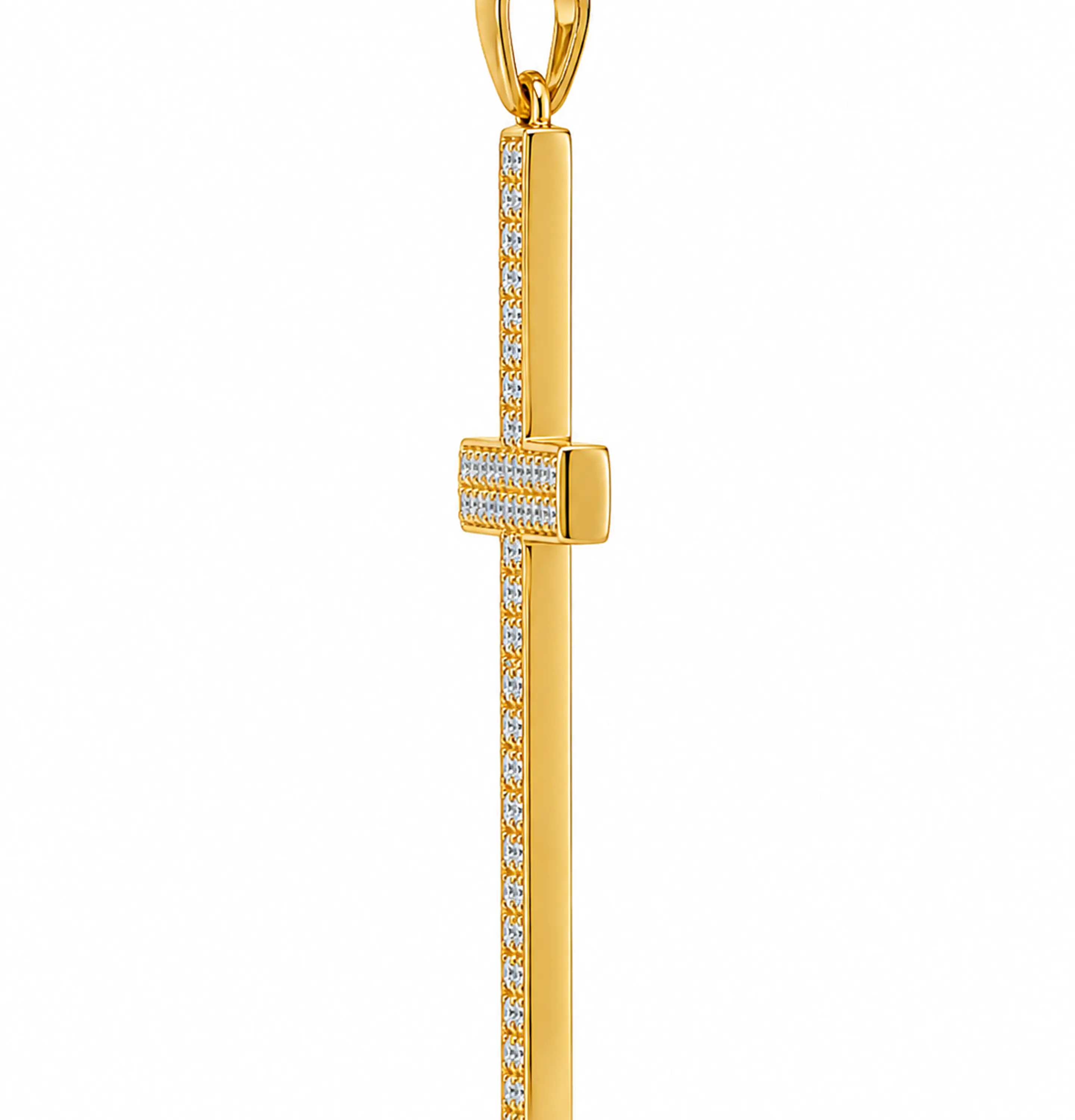 Dije Placa Cruz Pavé 3