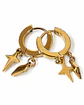 Aretes Huggie Dorados con Dijes de Estrella - Miniatura 1