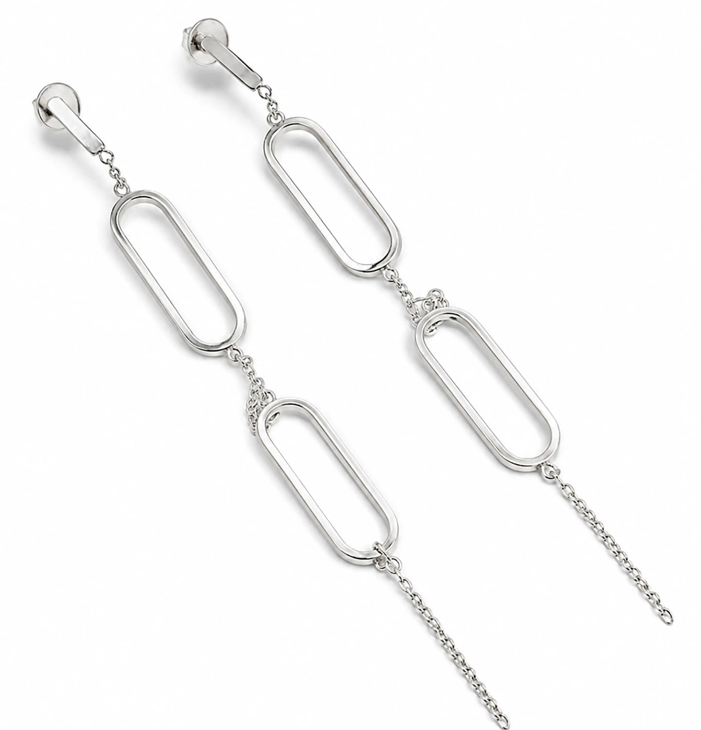 Aretes Colgantes Eslabón Doble 1