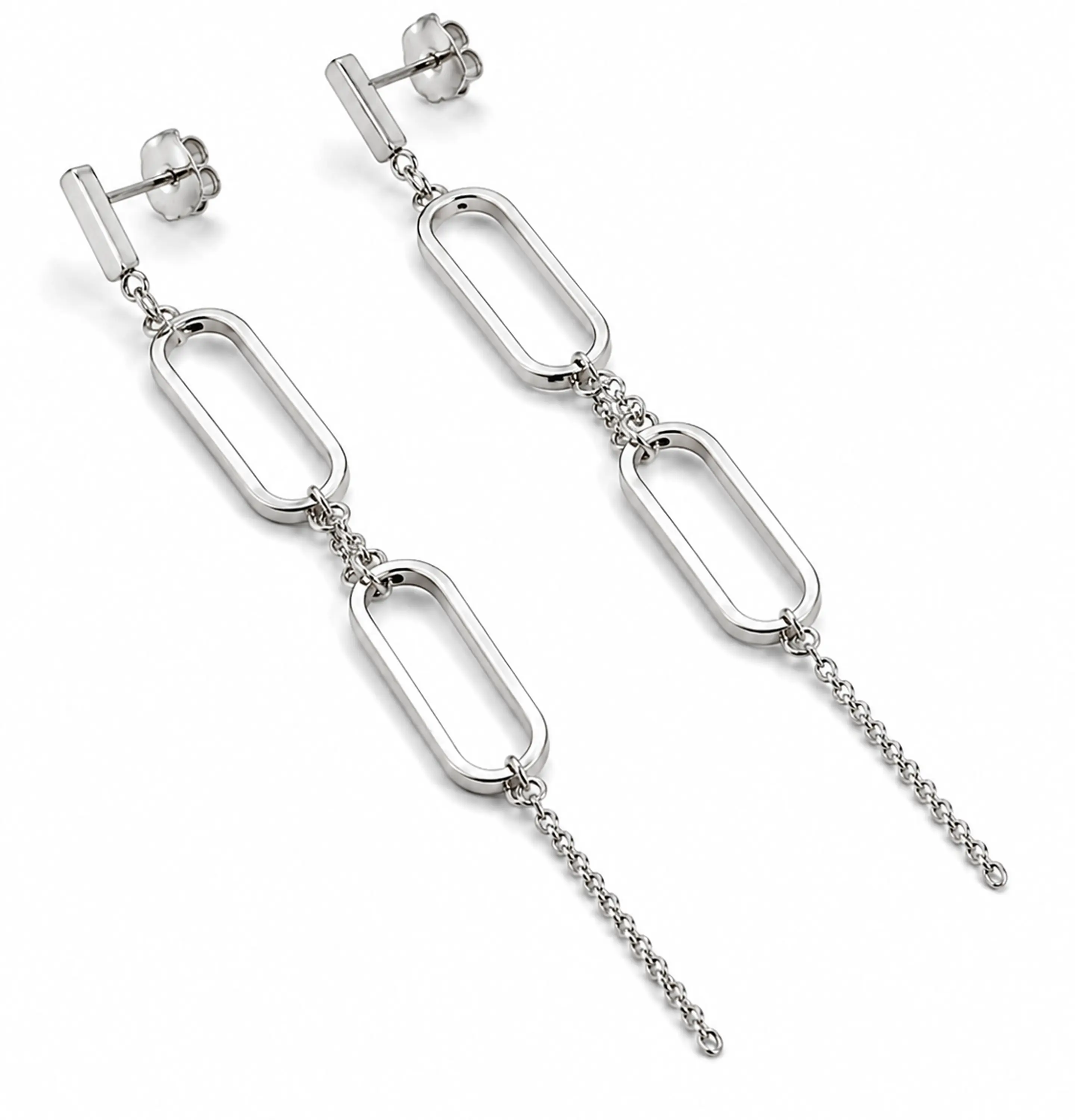 Aretes Colgantes Eslabón Doble 2