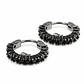 Aretes Argolla con Cristales Negros - Miniatura 1