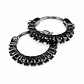 Aretes Argolla con Cristales Negros - Miniatura 2
