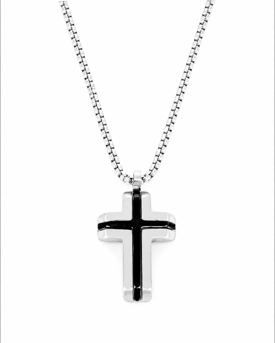 Collar Cruz Negro Elegante 1