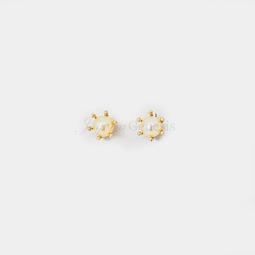 Aros Oro 18K Pistilo con Perla Cultivada Champagne