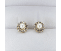 Aros Oro 18K Perla y Halo Circones