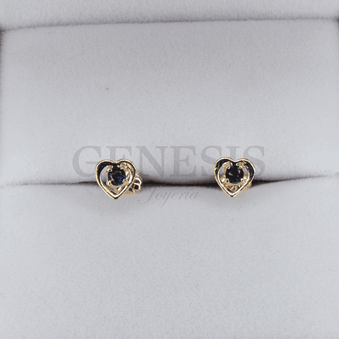 Aros Oro 18K Corazón con Piedra n1