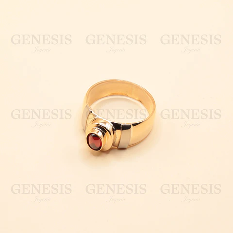 Anillo Oro 18K Bombe Cabujón