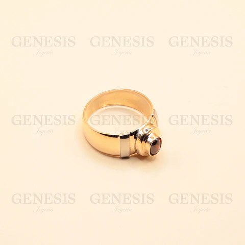 Anillo Oro 18K Bombe Cabujón