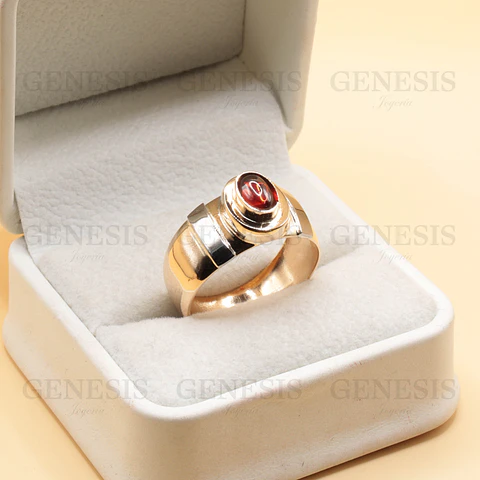 Anillo Oro 18K Bombe Cabujón