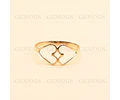 Anillo Oro 18K Doble Corazón