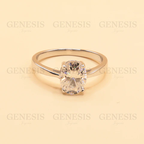 Solitario Plata Oval