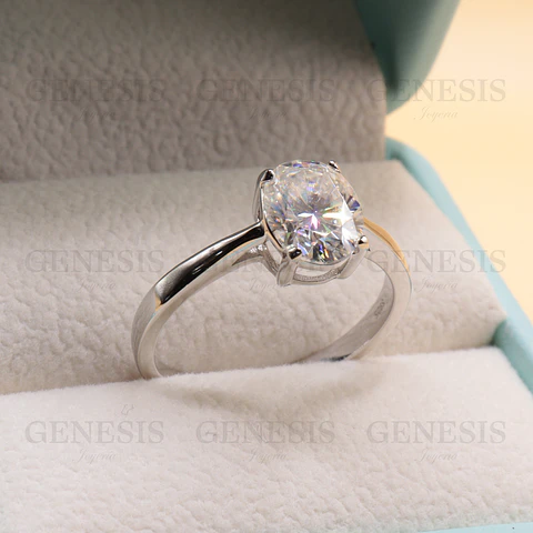 Solitario Plata Oval