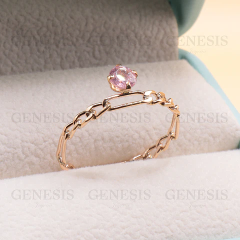 Anillo Oro 18K Crown Chain