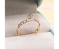Anillo Oro 18K Crown Chain