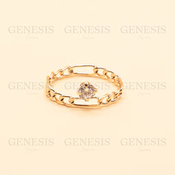 Anillo Oro 18K Crown Chain
