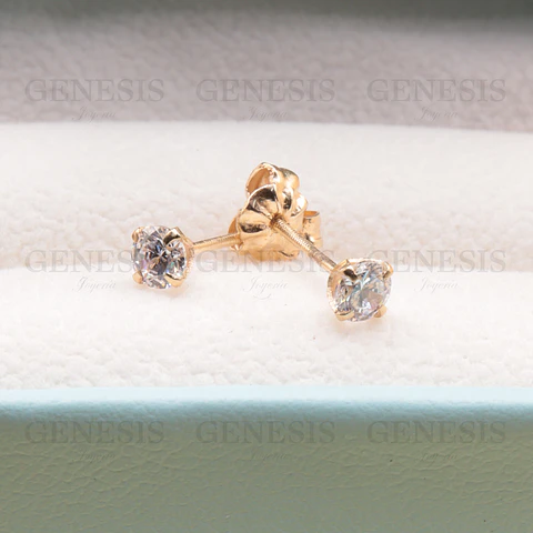 Aros Oro 18K Punto de Luz 4 Garras No4