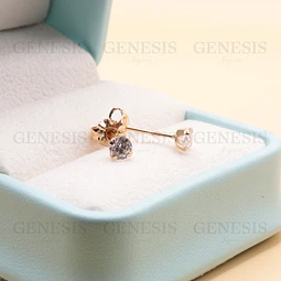 Aros Oro 18K Punto de Luz 4 Garras No4