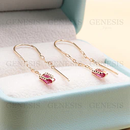 Aros Oro 18K Valentina Cadena Colgante