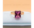 Anillo Oro 18K Chatón Español Rectangular