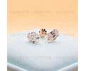 Aros Oro 18K Circón Rectangular