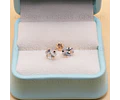 Aros Oro 18K Circón Rectangular