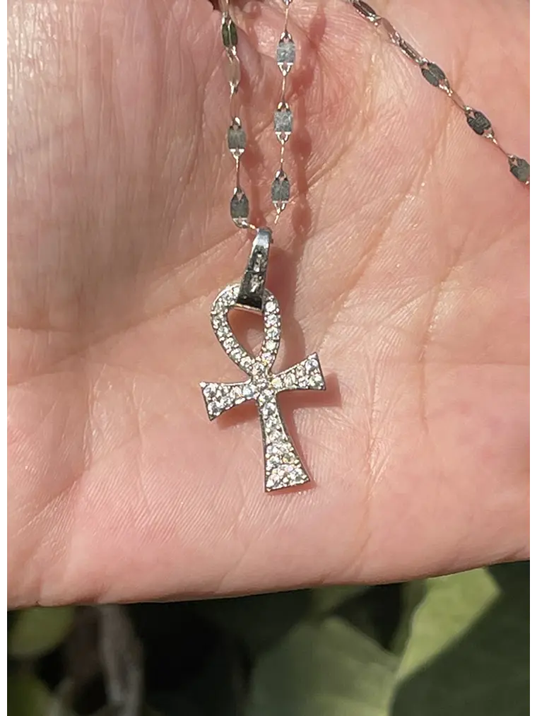 Colgante Cruz con brillantes en Oro Blanco 18K 2