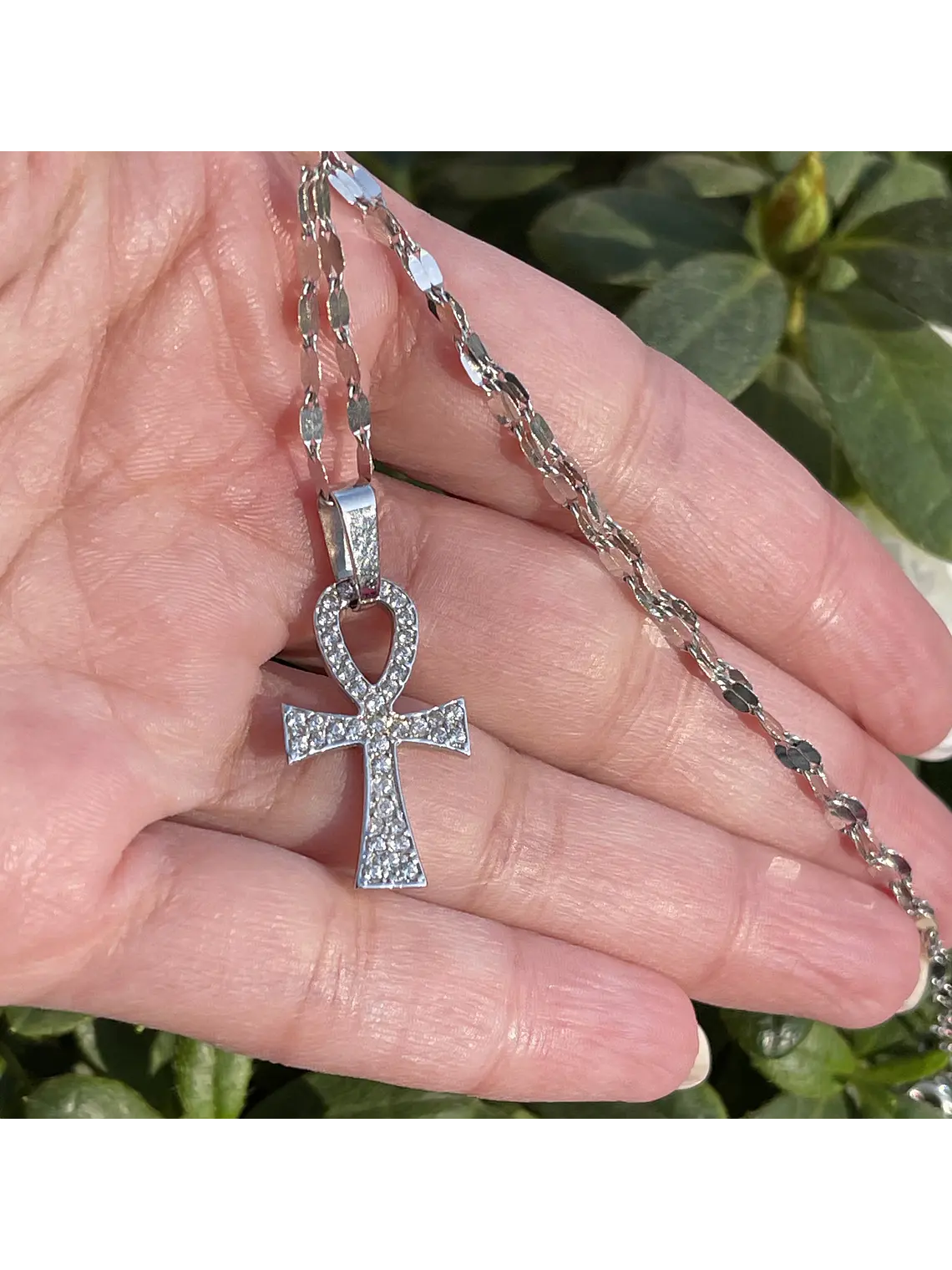 Colgante Cruz con brillantes en Oro Blanco 18K 1