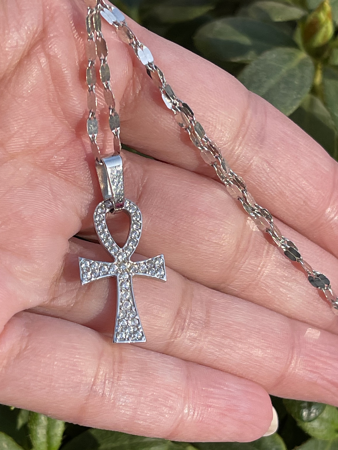 Colgante Cruz con brillantes en Oro Blanco 18K 1