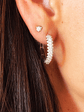 Aros 1 Ct Brillantes modelo Hoops o Argollas Oro Blanco - Miniatura 3