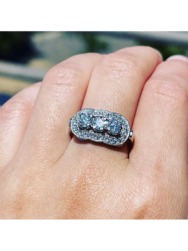 Anillo Vintage Redondo 105 Puntos inspirado en el Anillo de la Nona en Platino 4