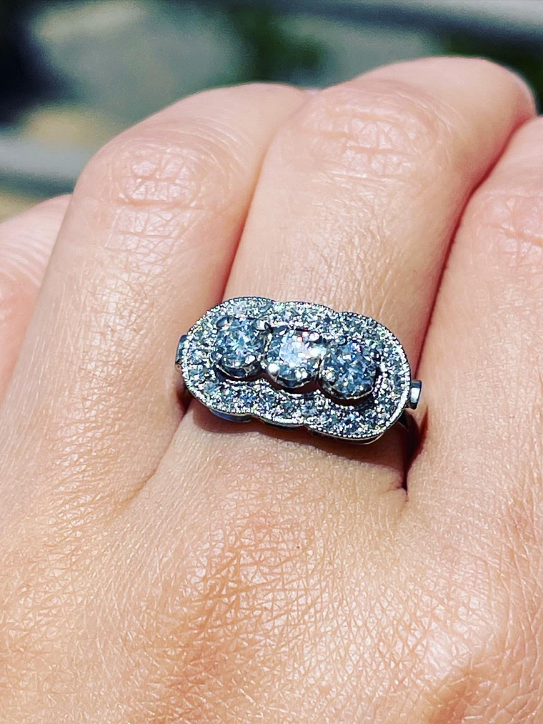 Anillo Vintage Redondo 105 Puntos inspirado en el Anillo de la Nona en Platino 4