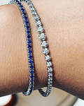 Maravillosa Pulsera Tennis con 1.7 CT en Zafiros Azules Ceylán en Oro Blanco 18 Kl