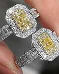 Anillo Solitario Ilusión con Diamantes Amarillos Naturales Oro Blanco 18kl