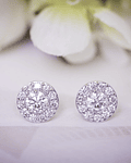 Aros de Diamantes 2 en 1 redondos 8 mm en Oro Blanco modelo Halo desmontables