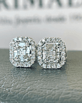 Aros Diamantes Baguette Oro Blanco 18kl