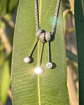 Collar Italiano grueso Diamantes con 3 pendientes en Oro Blanco 18kl 