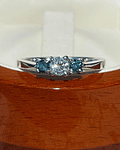 Exclusivo Anillo Tricillo Diamantes Azules Naturales Platino
