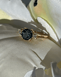 Exclusivo Anillo Tricillo Topacio London Blue Diamantes Oro Amarillo 18Kl