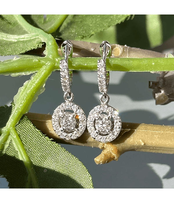 Maravillosos Aros de Diamantes 1 Ct Colgantes Oro Blanco 18kl